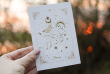 Load image into Gallery viewer, Zodiac Astrology Women Handmade Gold Foil Cards