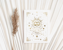 Load image into Gallery viewer, Zodiac Astrology Women Handmade Gold Foil Cards