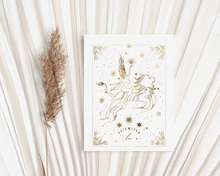 Load image into Gallery viewer, Zodiac Astrology Women Handmade Gold Foil Cards