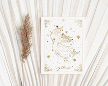 Load image into Gallery viewer, Zodiac Astrology Women Handmade Gold Foil Cards