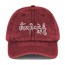 Load image into Gallery viewer, Om mani Padme Hum Vintage Cotton Twill Cap