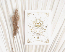 Load image into Gallery viewer, Zodiac Astrology Women Handmade Gold Foil Cards
