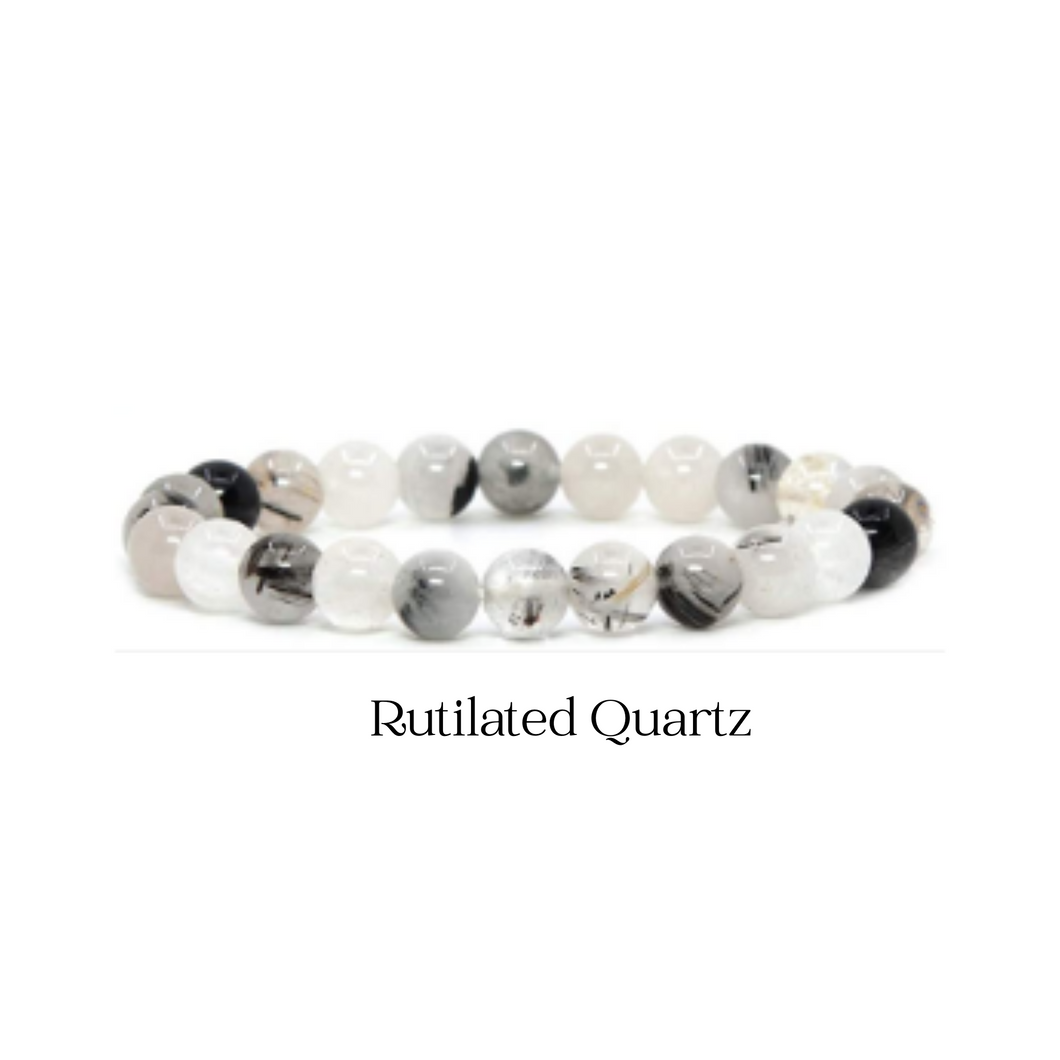 Black Tourmaline Rutilated Quartz Bracelet