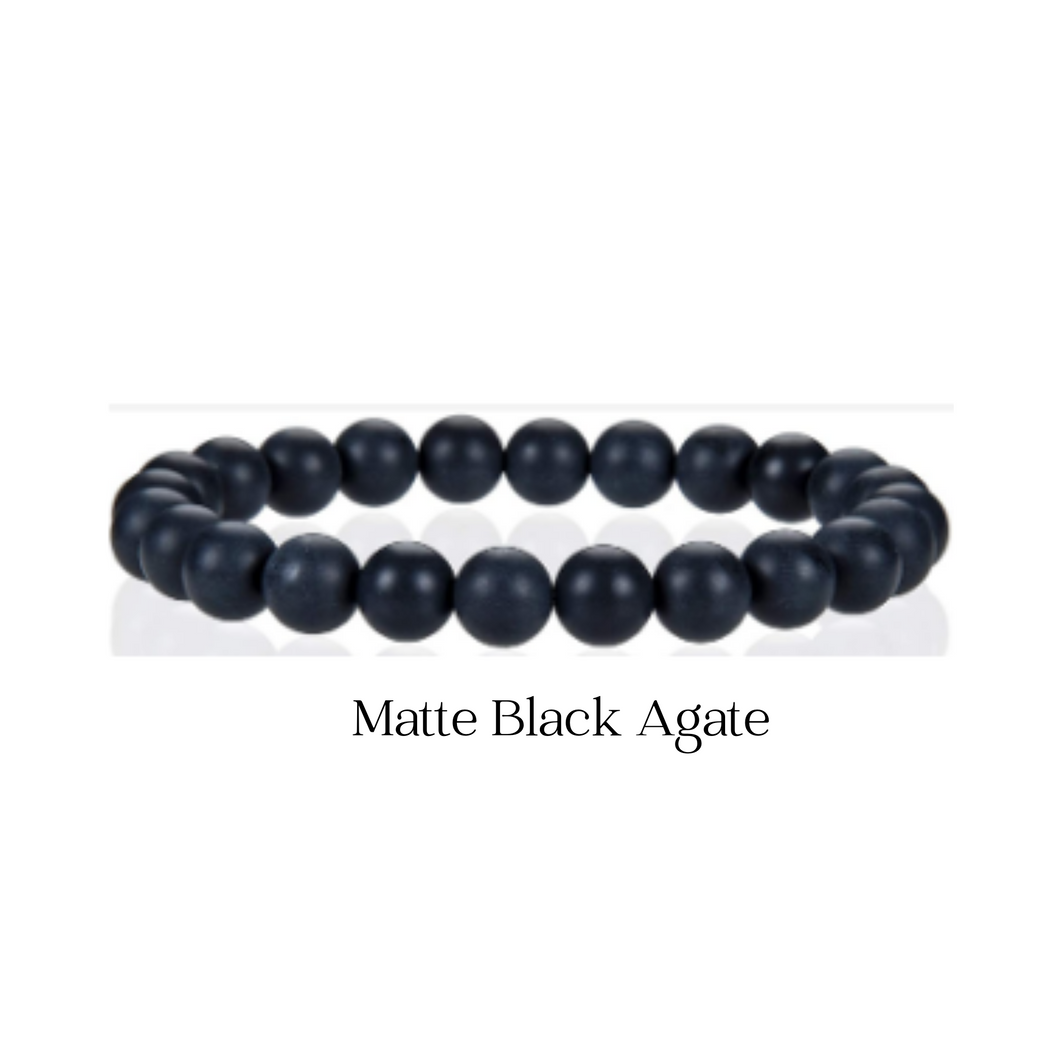 Matte Black Agate Bracelet